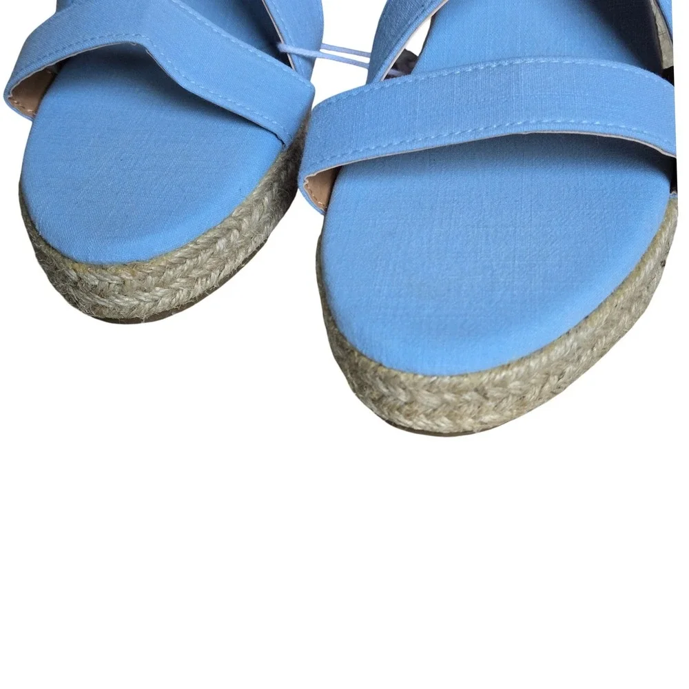 Serra‎ Blue Espadrille Wedge Sandals Women's Size 10 NWT Summer